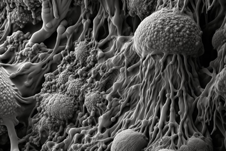 真菌吠声纹理黑白的细胞细节设计图片