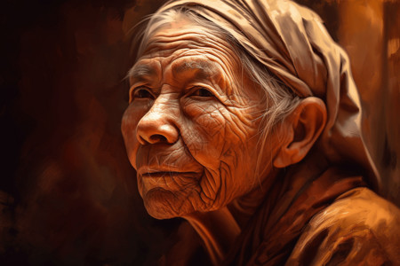 年迈妇人肖像背景图片