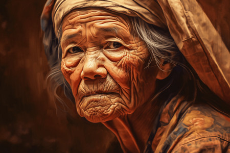 中国老妇人肖像图片