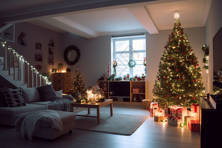 家居室内装饰圣诞树图片