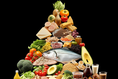 健康的食物金字塔高清图片