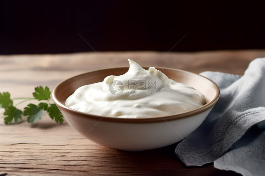 碗中的酸奶油图片