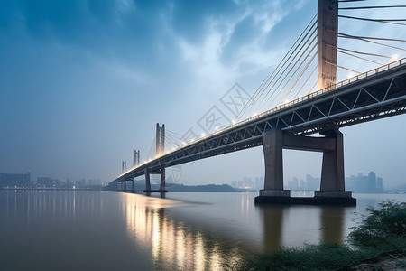 江边的地标建筑背景图片