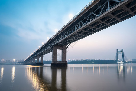 江畔大桥景观背景图片