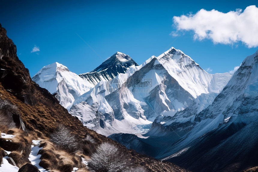 珠穆朗玛峰雪山风景图片