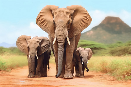 非洲丛林的大象图片
