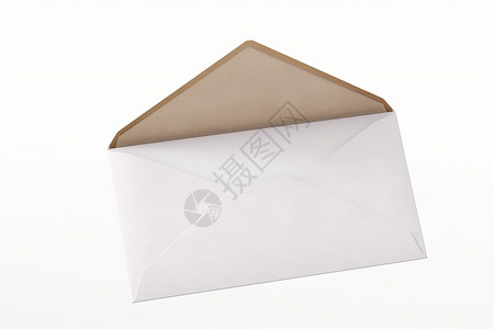 打开的信封白色的信封和信纸背景