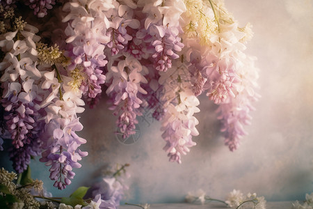 紫藤的美丽花朵背景图片