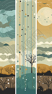 气象节海报表达各种天气的插画插画