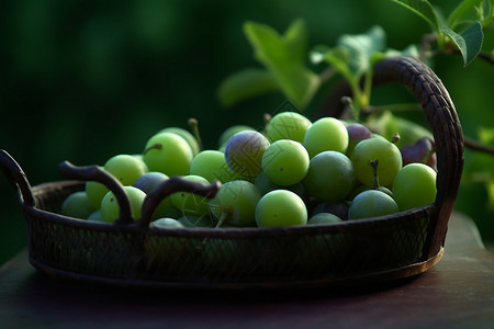 新鲜采摘的葡萄高清图片