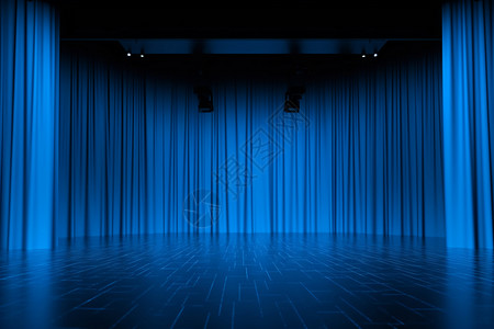 蓝色舞台背景图片