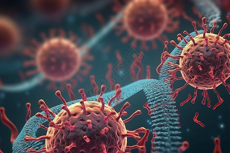 医学背景与病毒细胞图片