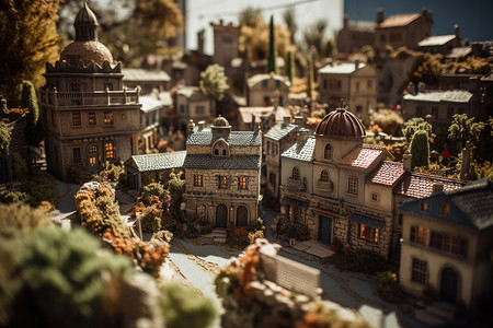 最美丽的村庄微缩模型的美丽村庄设计图片