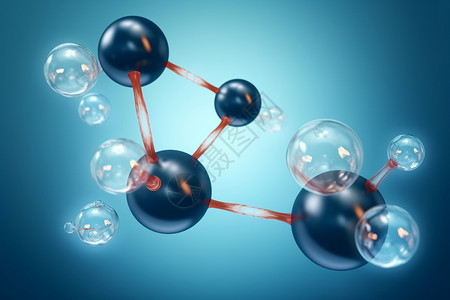 氢分子结构背景图片