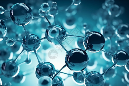 蓝色分子结构背景图片