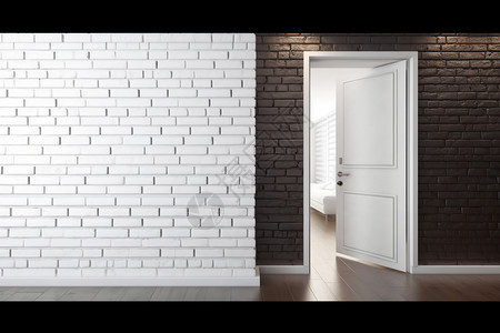 白色砖墙的居家设计背景图片
