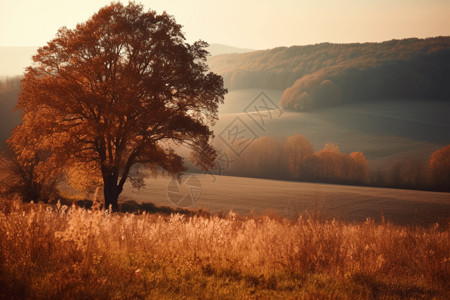 乡村秋季的景观背景图片