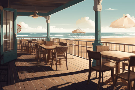 舒适的海滨咖啡馆图片