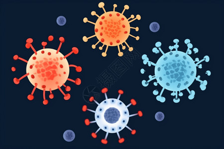 病毒图标分子背景图片