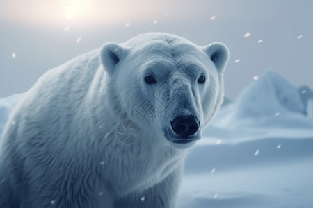 冰雪世界的北极熊图片
