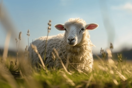 草地中的羊图片