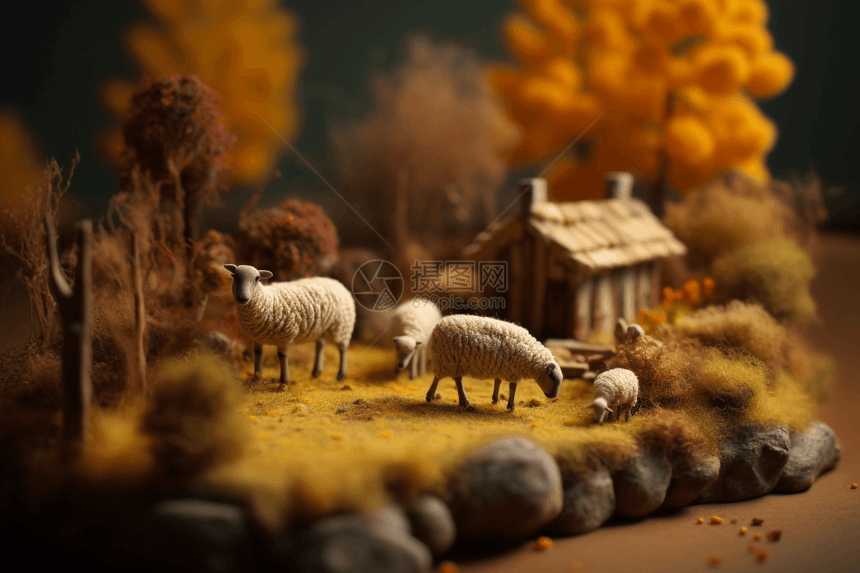 田园中的小羊图片