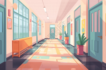 粉嫩嫩的走廊背景图片