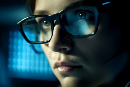 计算机应用技术财经理财中戴AR眼镜的人背景