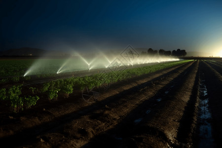 农业农场自动灌溉系统高清图片