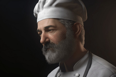 厨师的3D肖像背景图片
