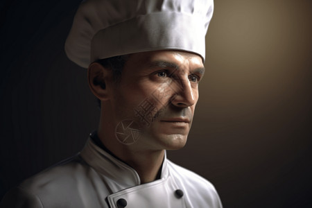 厨师的3D肖像概念图背景图片