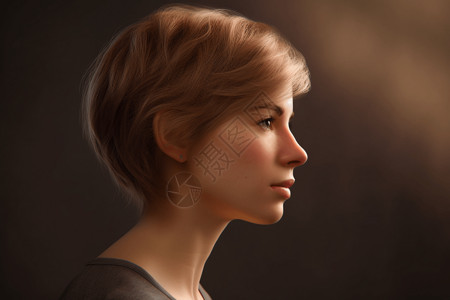 刘海发型现实人类肖像概念图设计图片