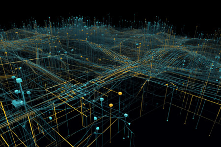可视化金融数据3D概念图背景图片