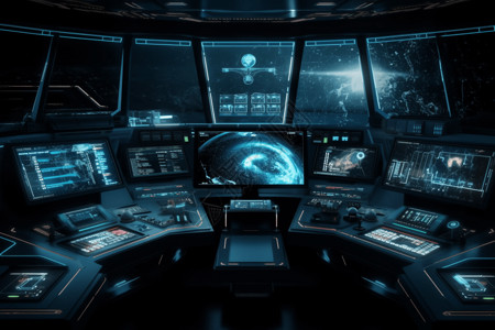 航天器虚拟控制面板创意概念图图片