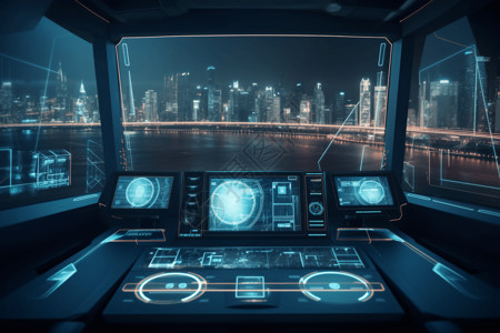 智能交通虚拟控制面板3D概念图图片