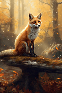 迷人的狐狸插图图片