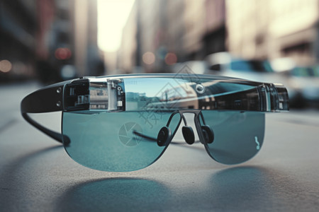 街道镜头带导航的AR眼镜图片设计图片