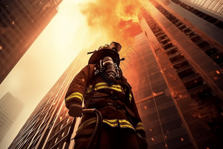 消防员英雄城市中的英雄设计图片