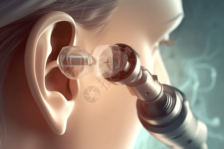 耳镜检查病人的耳朵高清图片