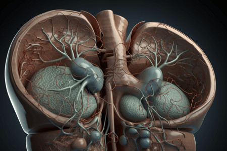 医学研究的肝脏模型图片