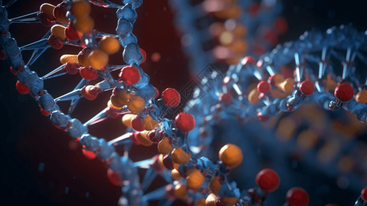 DNA分子的特写视图高清图片