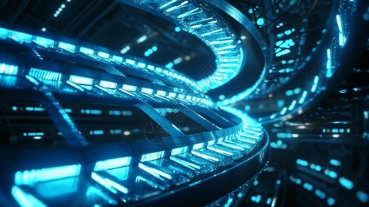 蓝色科技曲线数字化实验室背景