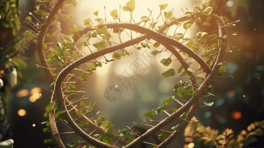 植物生长成DNA状背景图片