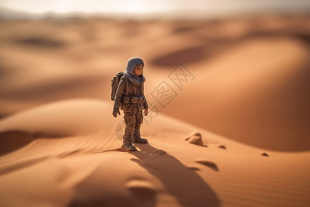 穿梭在沙漠中的人图片