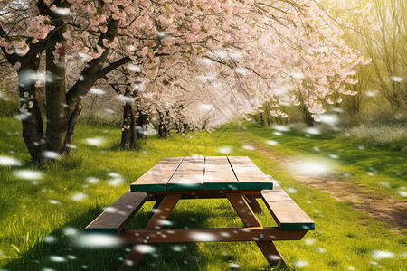 郊外野餐春天郊外的樱花树设计图片