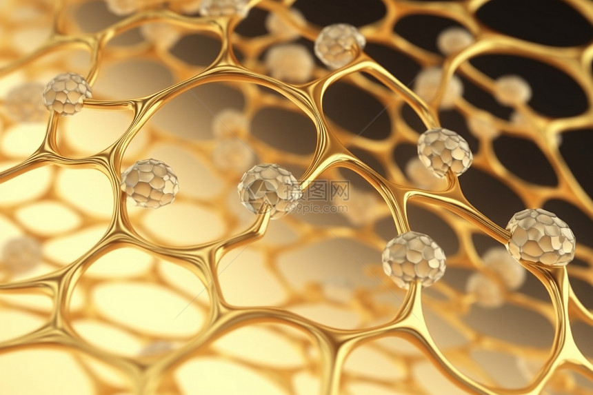 金色背景的细胞结构图片