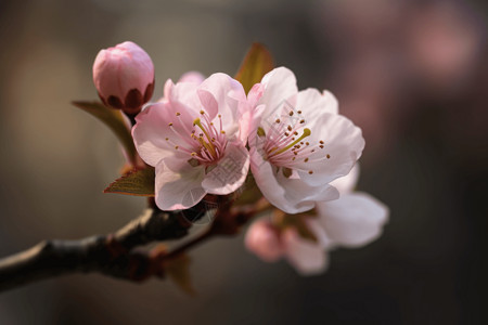 春季盛开的桃花背景图片