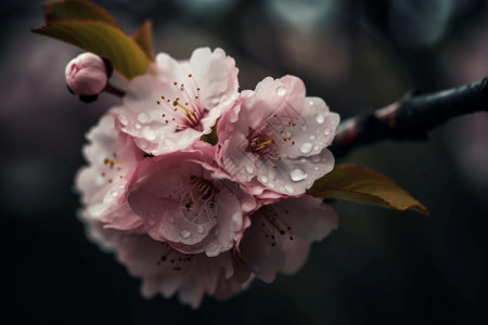 桃花雨春季的桃花背景