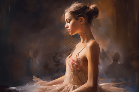 芭蕾舞女孩肖像背景图片
