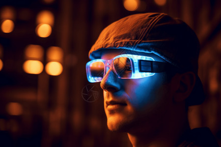 工业电场戴AR眼镜的人图片图片